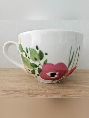 Anthropologie Verdant Acres Floral Mug